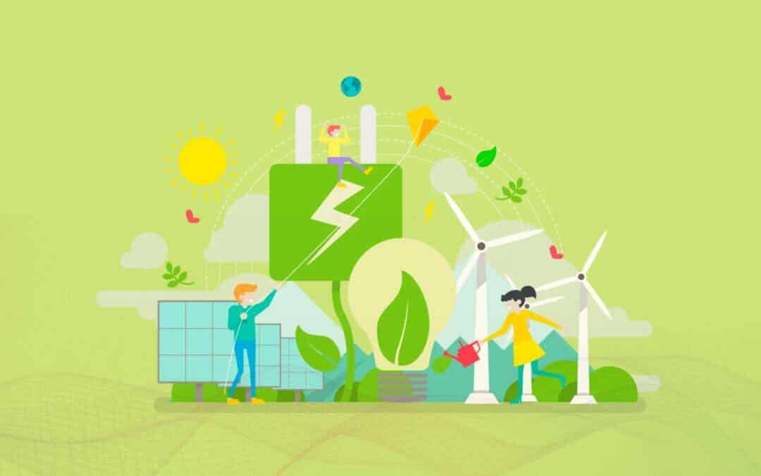 Renewable energy technologies illustration